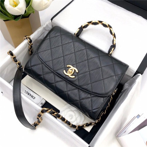 CHANEL 샤넬 탑핸들 미디움 플랩백 AS2478