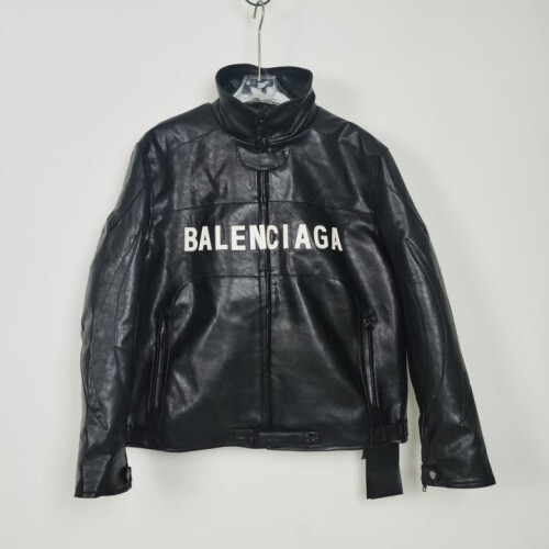 BALENCIAGA 발렌시아가 로고 바이커 레더 자켓