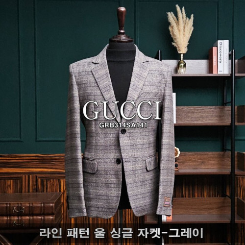 GUCCI 구찌 라인 패턴 울 싱글 자켓