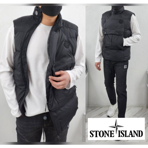 Stone Island 스톤아일랜드 웨이브 양지퍼 볼륨 패딩 조끼