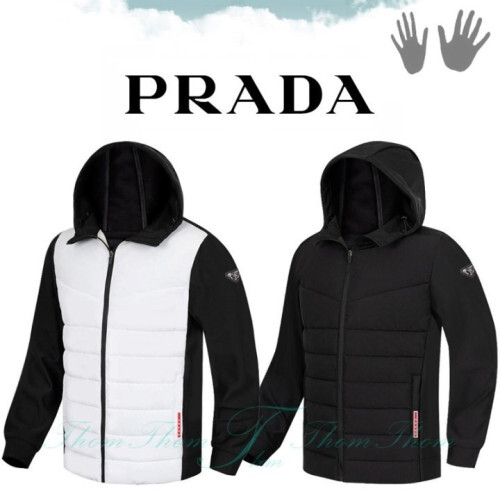 PRADA 프라다 배색 후드 경량 패딩