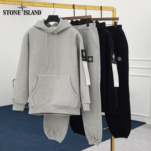 Stone Island 스톤아일랜드 흑백패치 기모 트레이닝 세트