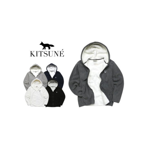 Maison Kitsune 메종키츠네 그레이폭스 뽀글이 후드 집업