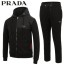 PRADA 프라다 우븐 배색 후드집업 트레이닝 셋트