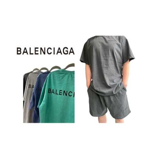 BALENCIAGA 발렌시아기 로고 피그먼트 반팔 세트