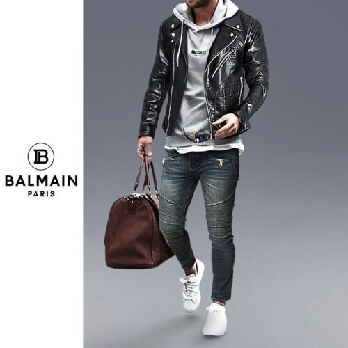 Balmain 발망 포인트 퀼팅 라이더 자켓