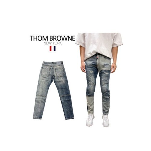 Thom Browne 톰브라운 절개 하프 데미지 청바지