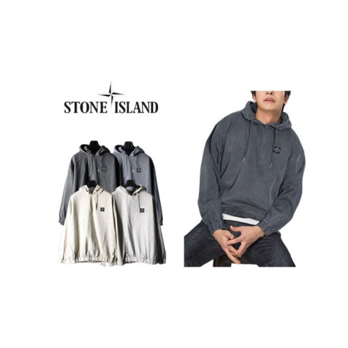 Stone Island 스톤아일랜드 체스트패치 후염워싱 후드티