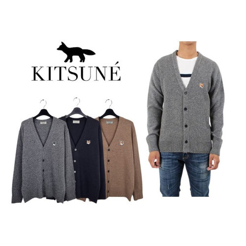 Maison Kitsune 메종키츠네 헤드폭스 램스울 가디건