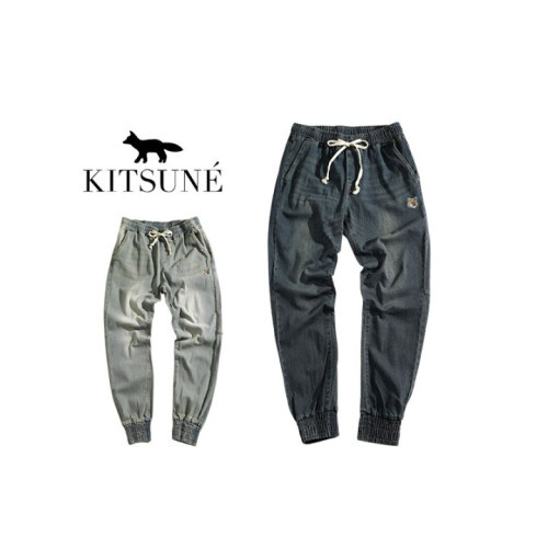 Maison Kitsune 메종키츠네 헤드폭스 밴딩 조거 청바지