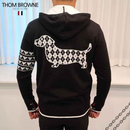 Thom Browne 톰브라운 체크퍼피 후드 니트 집업