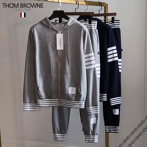 Thom Browne 톰브라운 사선완장 라인 트레이닝 기모 세트