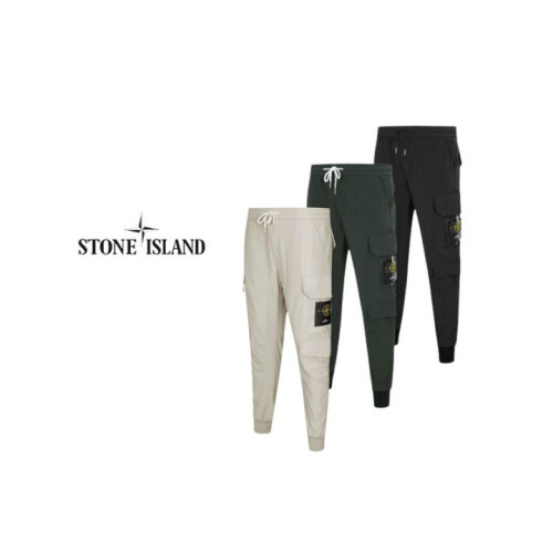 Stone Island 스톤아일랜드 사이드지퍼 스판 카고 기모조거팬츠