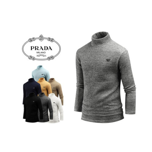 PRADA 프라다 플레이트 골지 반목니트