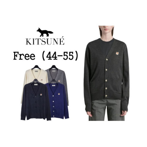 Maison Kitsune 메종키츠네 헤드폭스 캐시 브이넥 가디건