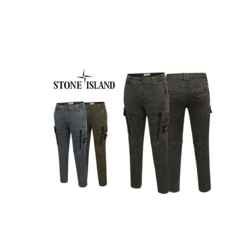 Stone Island 스톤아일랜드 슬림핏 백지퍼 밴딩팬츠