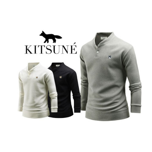 Maison Kitsune 메종키츠네 헨리넥 니트긴팔