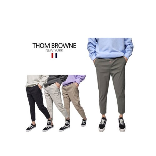 Thom Browne 톰브라운 밴딩 코팅 9부 팬츠