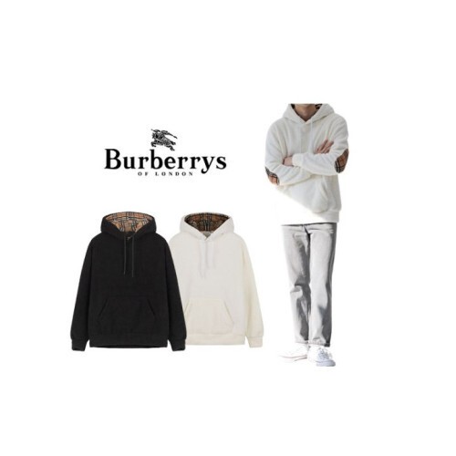 Burberry 버버리 체크배색 뽀글이 후드