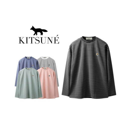 Maison Kitsune 메종키츠네 노구김 스트라이프 긴팔